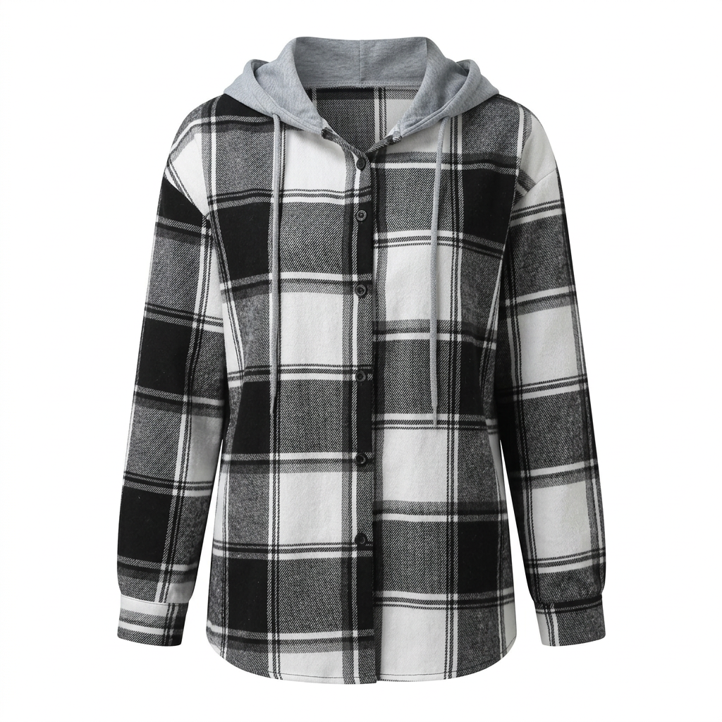 Women's plaid jacket with hood – 5 colors