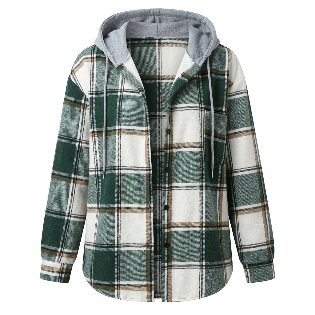 Women's plaid jacket with hood – 5 colors