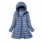 Long Women's Winter Puffer Jacket with Hood