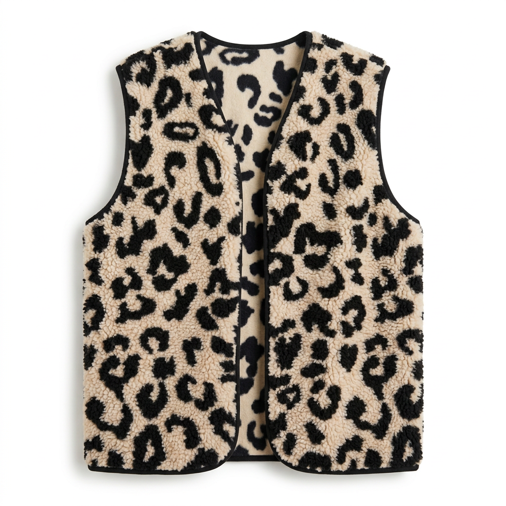 Libby | Mouwloos Damesvest met Luipaardprint