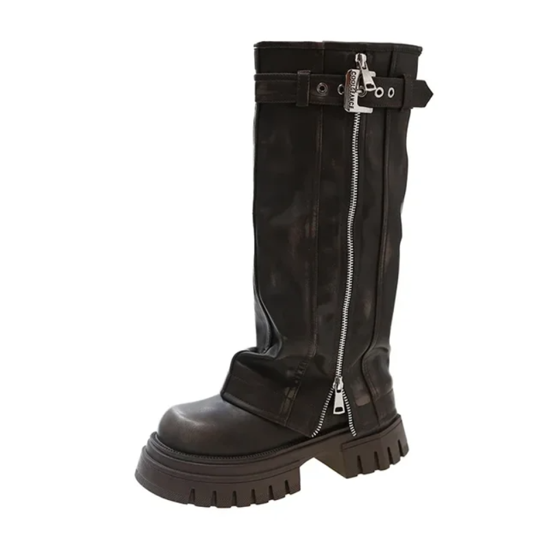 Caliber Knee-High Buckle Boots