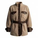 Brianna | Women's Oversized Sherpa Jacket with Belt