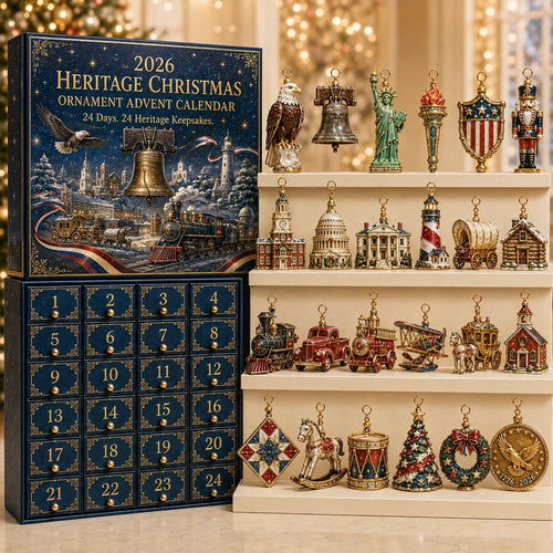 America 250 Adventskalender 2026 - 24 Amerikaanse Erfgoed Kerstornamenten