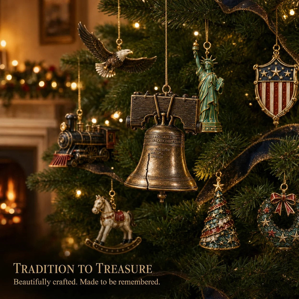America 250 Adventskalender 2026 - 24 Amerikaanse Erfgoed Kerstornamenten