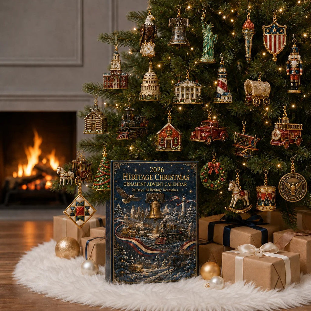 America 250 Adventskalender 2026 - 24 Amerikaanse Erfgoed Kerstornamenten