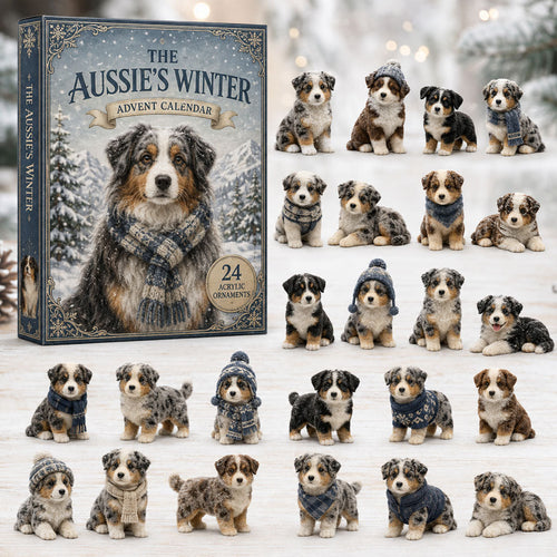 Australian Shepherd Adventskalender 2026 - 24 Acryl Aussie-hangers