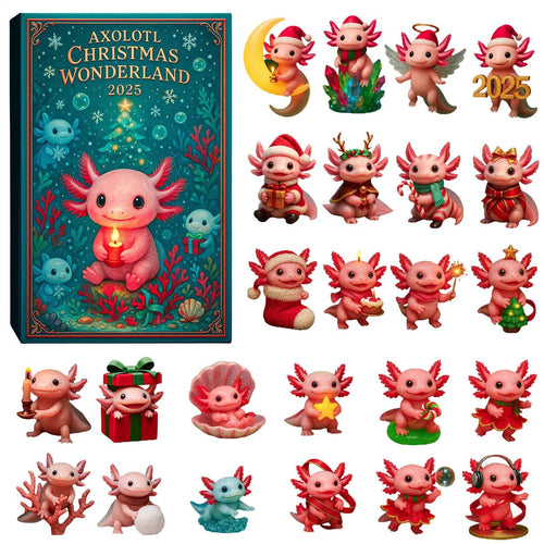 Axolotl Adventskalender 2026 - 24 Axolotl Kersthangers