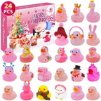 Badeendjes Adventskalender 2026 - 24 Kerstbadeendjes, Geel of Roze