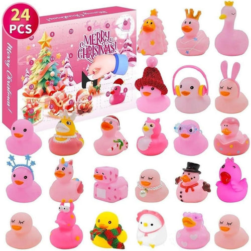 Badeendjes Adventskalender 2026 - 24 Kerstbadeendjes, Geel of Roze