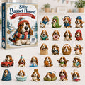 Basset Hound Adventskalender 2026 - 24 Acryl Bassethangers