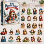 Basset Hound Adventskalender 2026 - 24 Acryl Bassethangers