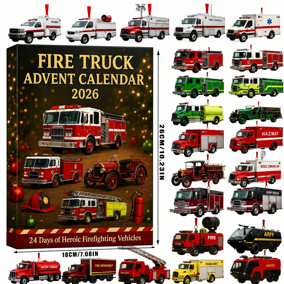 Brandweerauto Adventskalender 2026 - 24 Brandweervoertuigen