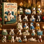 Bull Terrier Adventskalender 2026 - 24 Acryl Bull Terrier Ornamenten