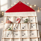 Canvas Huisje Adventskalender - Herbruikbare Hangkalender met 24 Vakjes