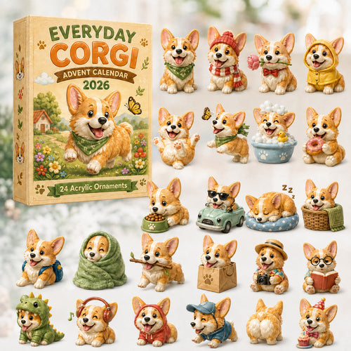Corgi Adventskalender 2026 - 24 Acryl Corgihangers