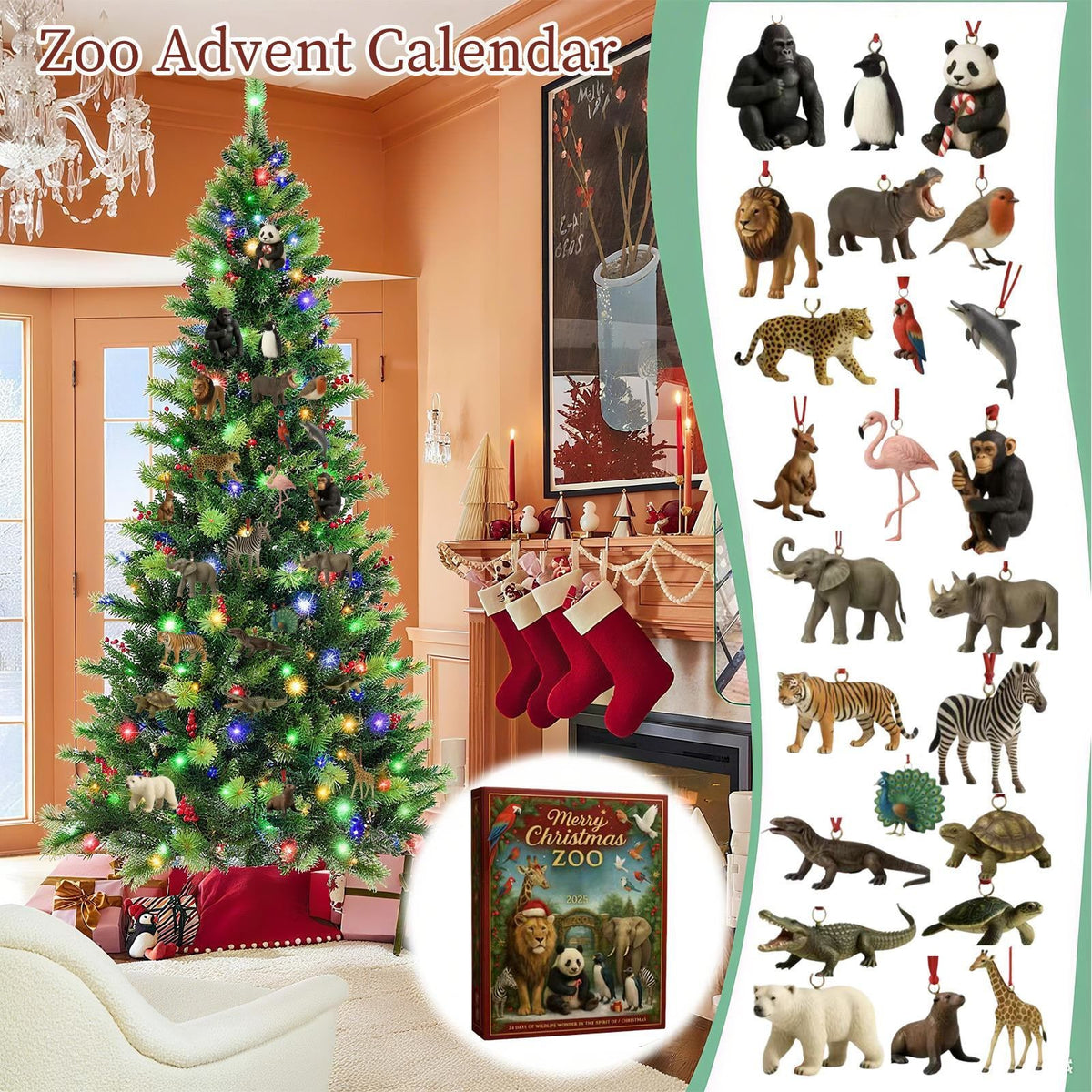 Dierentuindieren Adventskalender 2026 - 24 Dierenhangers