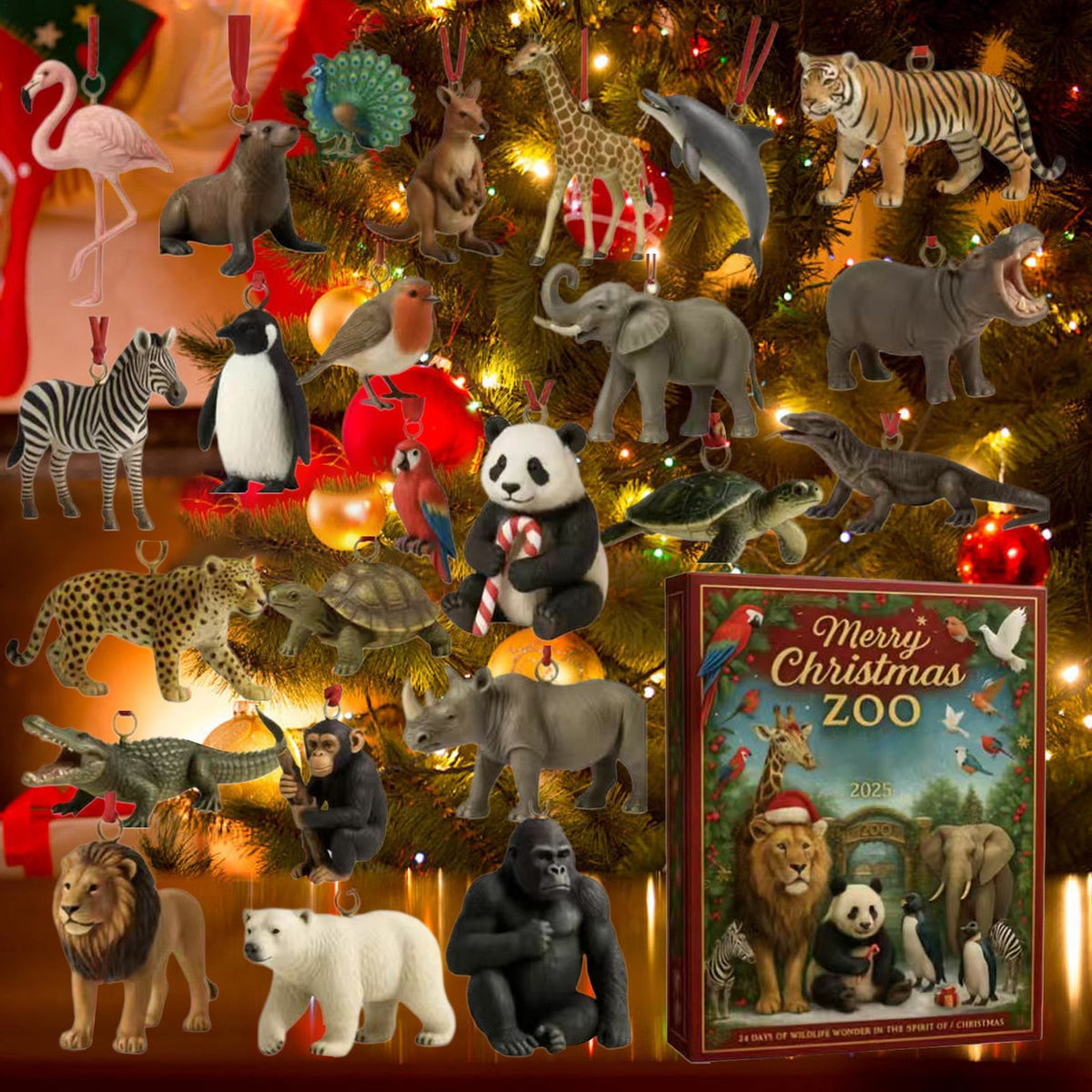 Dierentuindieren Adventskalender 2026 - 24 Dierenhangers