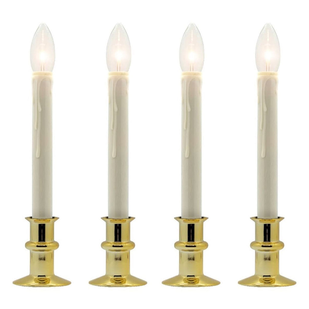 Draadloze Raamkaarsen met Afstandsbediening en Timer - Set van 4, Messing
