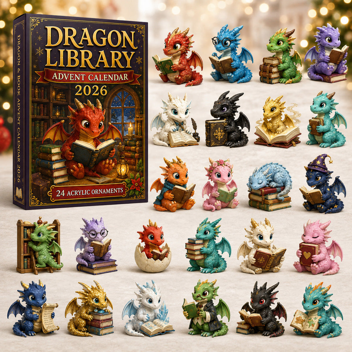 Drakenbibliotheek Adventskalender 2026 - 24 Drakenhangers
