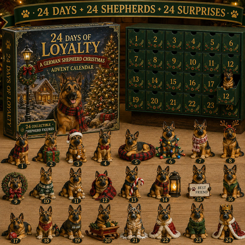 Duitse Herder Adventskalender 2026 - 24 Duitse Herder Figuurtjes