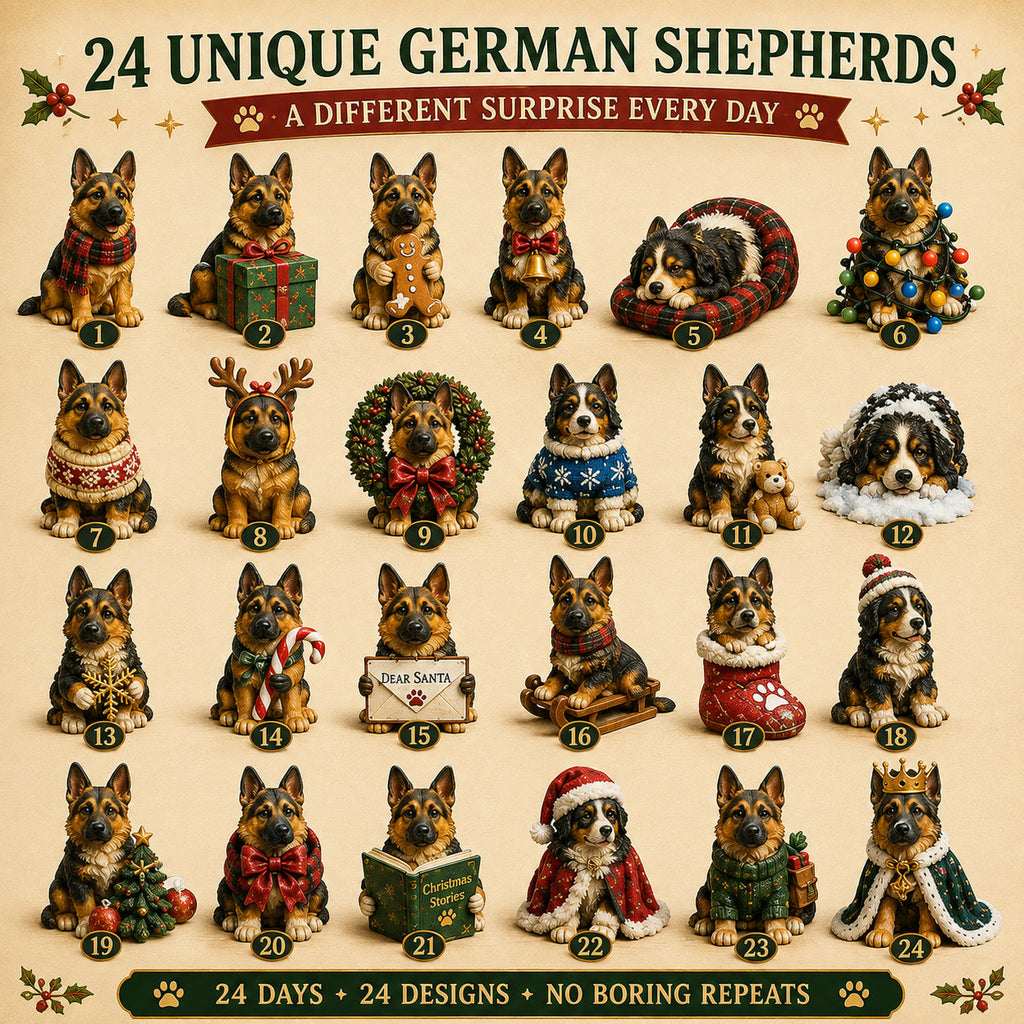Duitse Herder Adventskalender 2026 - 24 Duitse Herder Figuurtjes