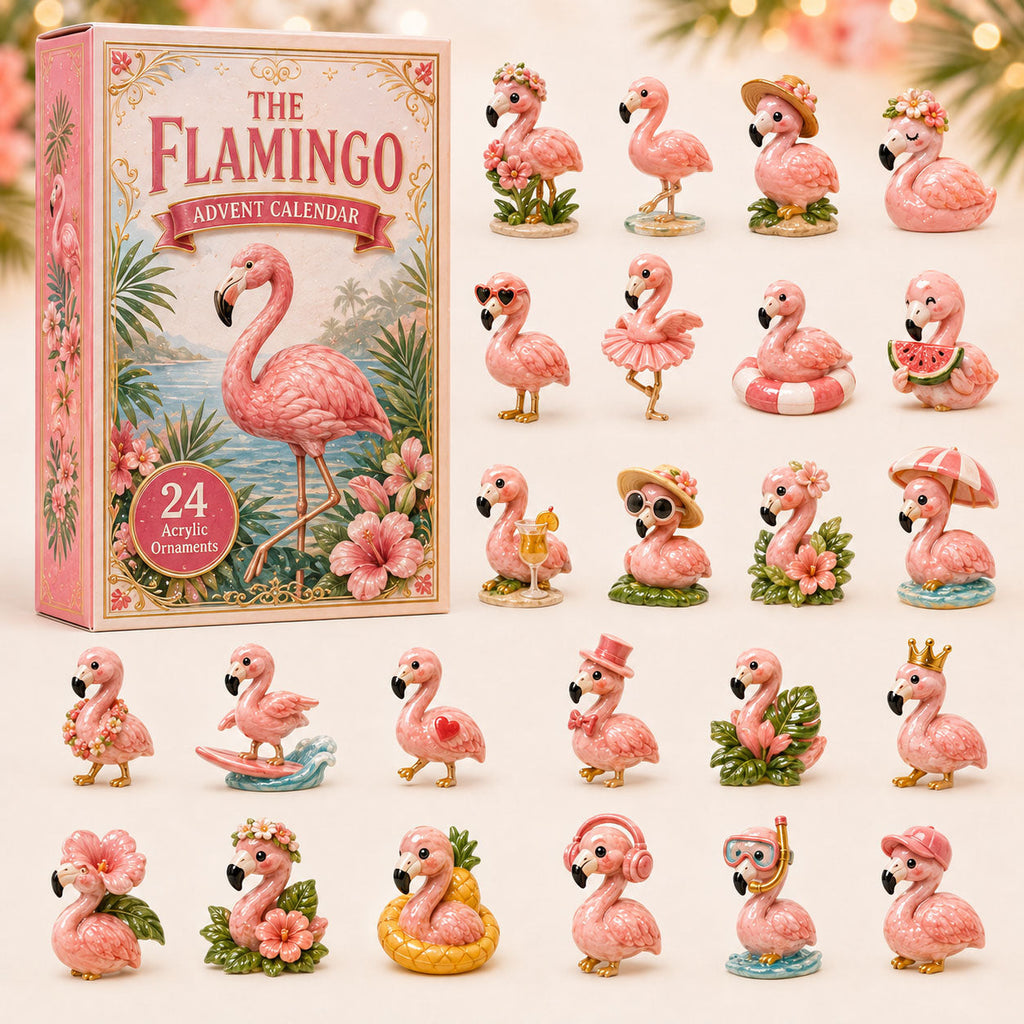 Flamingo Adventskalender 2026 - 24 Flamingo Kersthangers