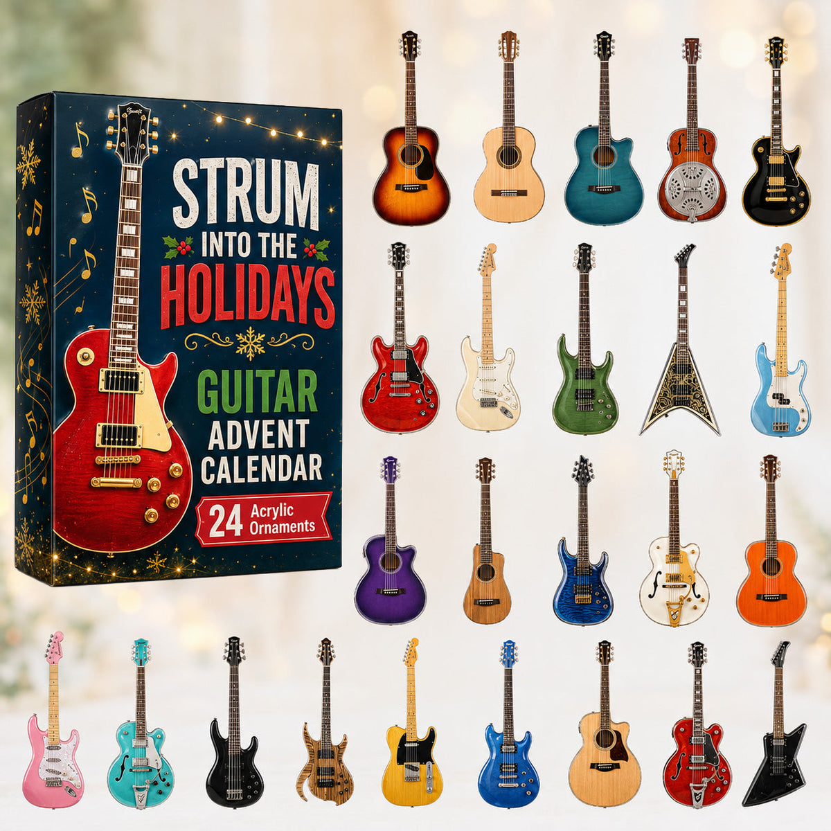 Gitaar Adventskalender 2026 - 24 Gitaar Kersthangers