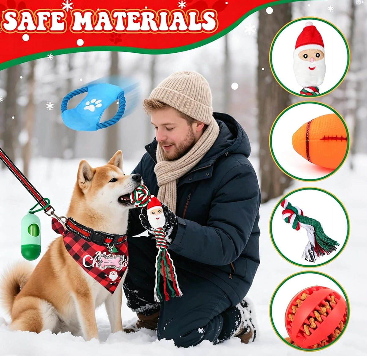 Honden Adventskalender 2026 - 24 Speeltjes, Halsband, Riem en Snoepzakje