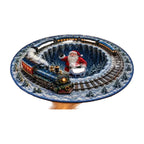 Ijsblauw Kersttrein Rond Tapijt