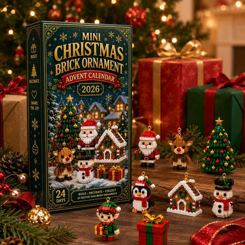 Kerst Bouwsteen Adventskalender 2026 - 24 Mini Bouwsteenornamenten