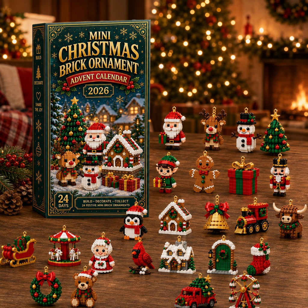 Kerst Bouwsteen Adventskalender 2026 - 24 Mini Bouwsteenornamenten