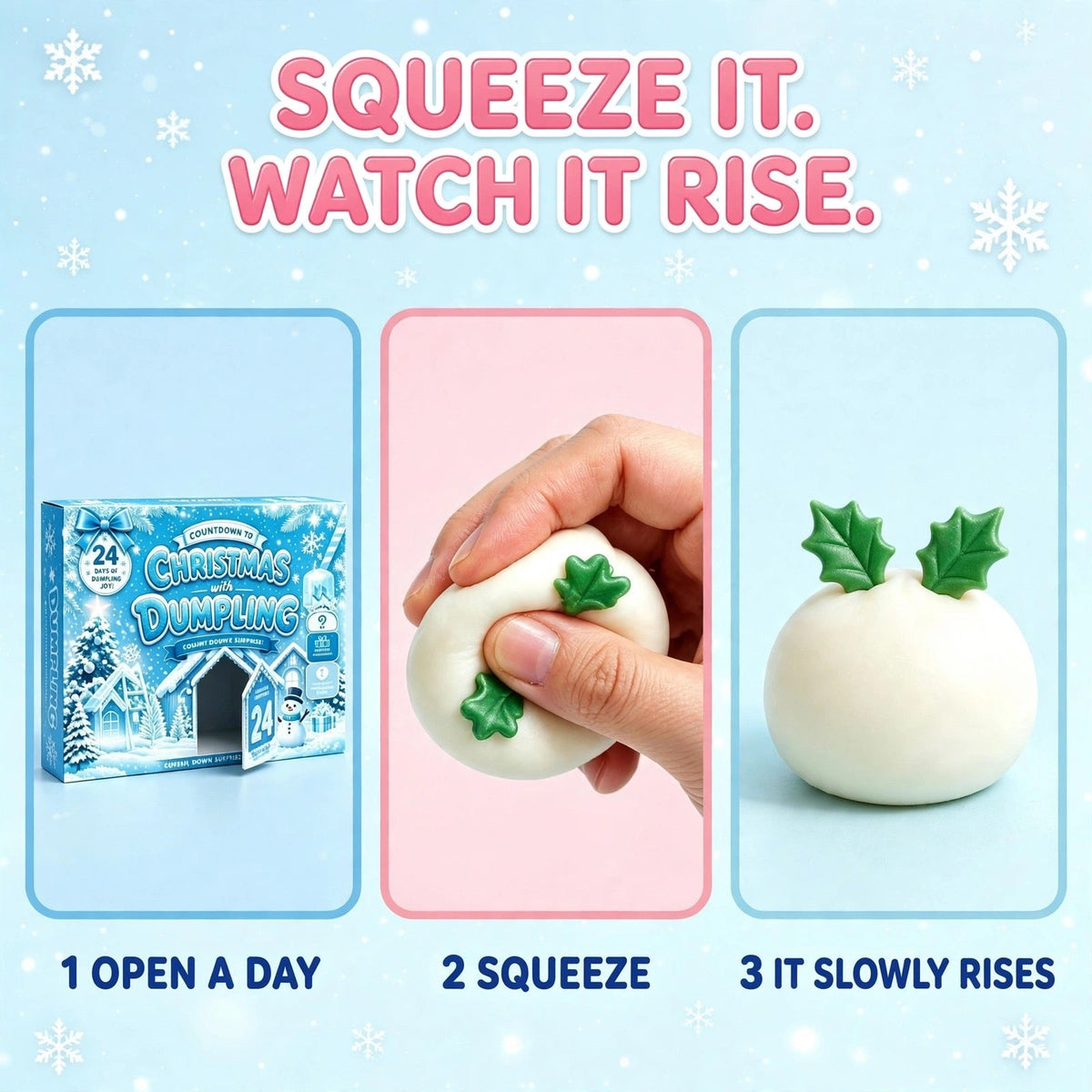 Kerst Dumpling Squishy Adventskalender 2026 - 24 Slow Rise Squishies