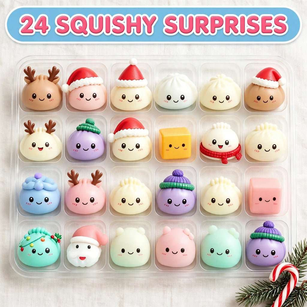 Kerst Dumpling Squishy Adventskalender 2026 - 24 Slow Rise Squishies