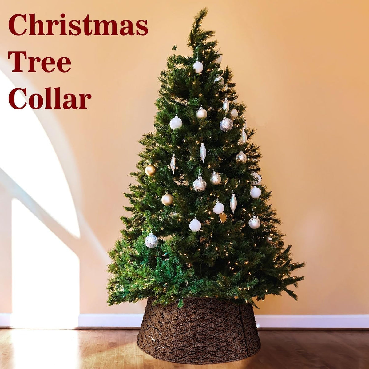 Kerstboomkraag van Gevlochten Rotan - Rieten Kerstboomvoetcover