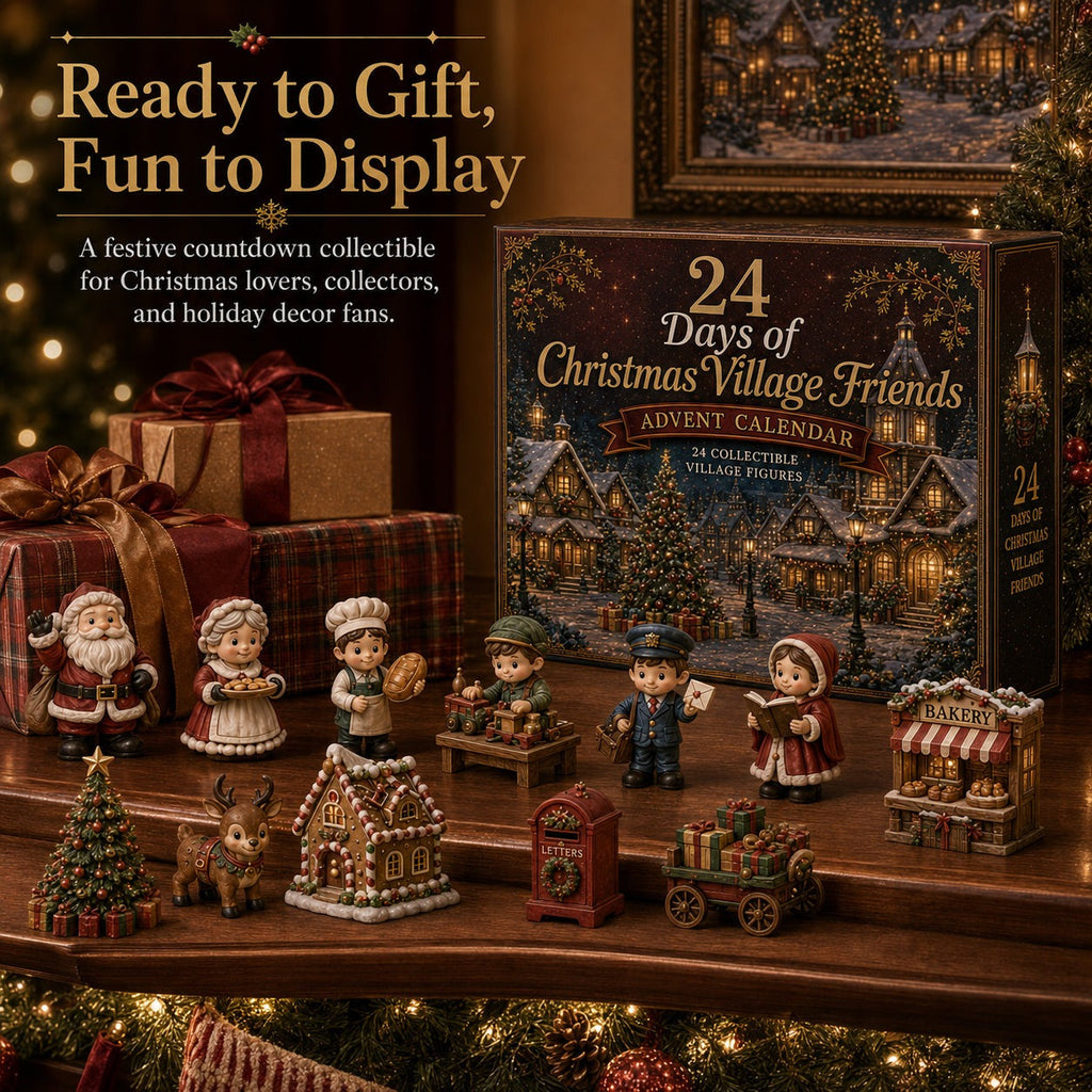 Kerstdorp Vriendjes Adventskalender - 24 Miniaturen voor Je Eigen Kerstdorp