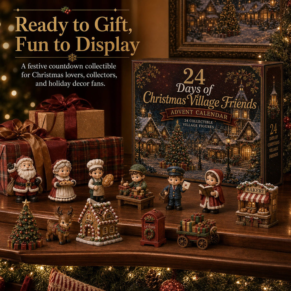 Kerstdorp Vriendjes Adventskalender - 24 Miniaturen voor Je Eigen Kerstdorp