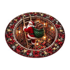 Kerstman Bibliotheek Ronde Vloerkleed