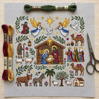 Kerststal Kruissteekpakket - Kerstborduurpakket voor Beginners