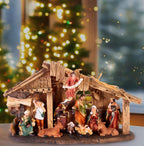 Kerststal met 11 Handbeschilderde Kerstbeelden van Resin