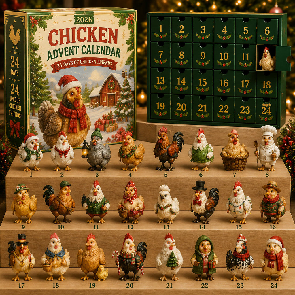 Kippen Adventskalender 2026 - 24 Kerstkippen Figuurtjes