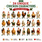 Kippen Adventskalender 2026 - 24 Kerstkippen Figuurtjes