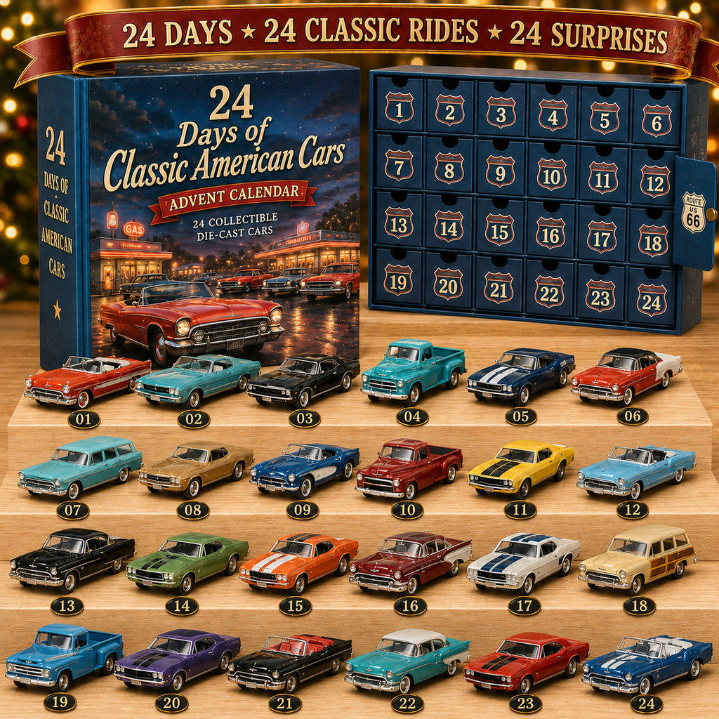 Klassieke Amerikaanse Auto's Adventskalender 2026 - 24 Die-cast Oldtimers