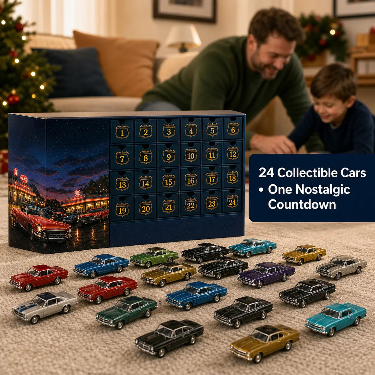 Klassieke Amerikaanse Auto's Adventskalender 2026 - 24 Die-cast Oldtimers