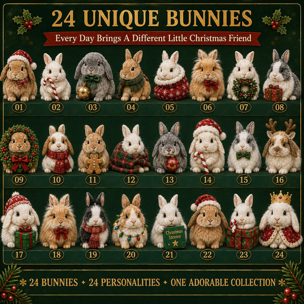 Konijnen Kerst Adventskalender 2026 - 24 Konijnenfiguurtjes