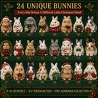 Konijnen Kerst Adventskalender 2026 - 24 Konijnenfiguurtjes