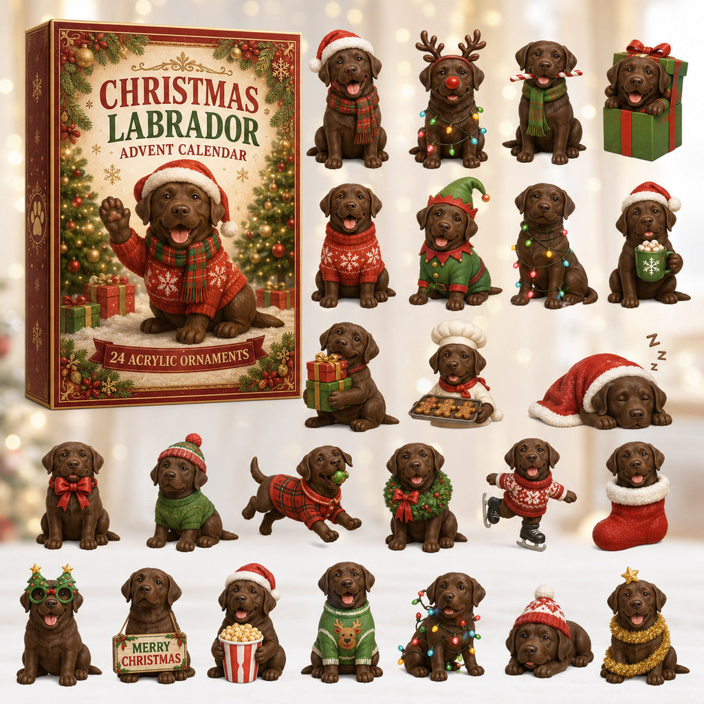 Labrador Adventskalender 2026 - 24 Acryl Labradorhangers