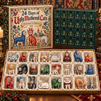 Middeleeuwse Katten Adventskalender 2026 - 24 Wonderlijke Kattenornamenten