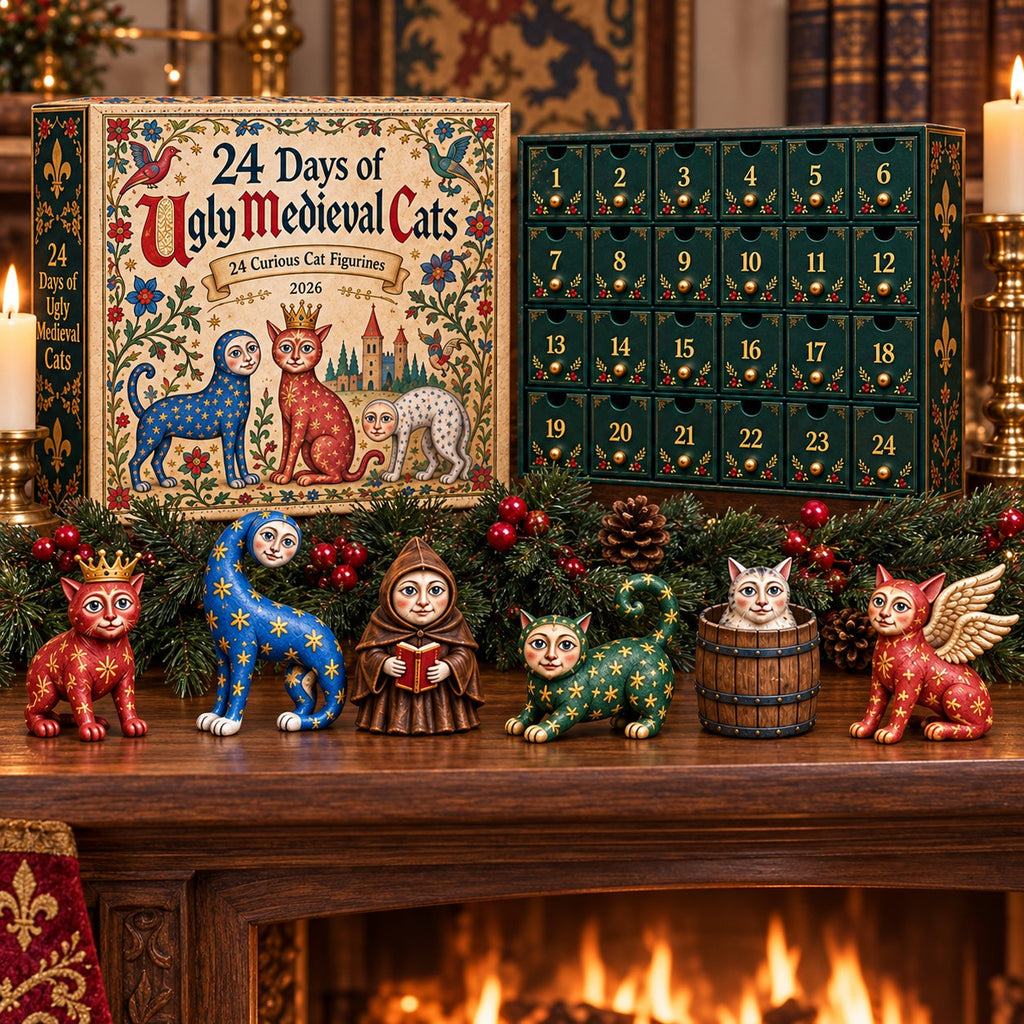 Middeleeuwse Katten Adventskalender 2026 - 24 Wonderlijke Kattenornamenten