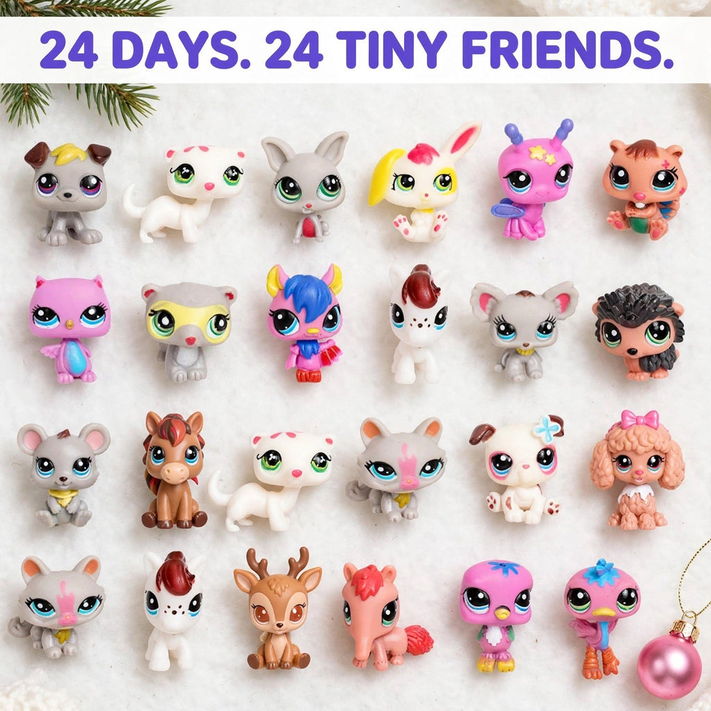 Mini Dieren Adventskalender 2026 - 24 Dierenfiguurtjes met Grote Ogen