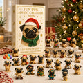 Mopshond Adventskalender 2026 - 24 Mopshondfiguurtjes